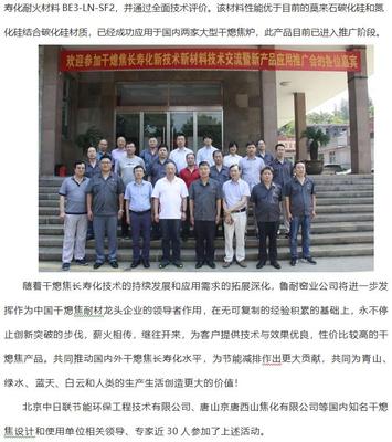 鲁耐窑业干熄焦斜道区长寿化新技术新材料技术交流及产品应用推广会 新材料技术推广服务